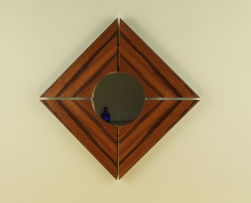 custom mirror, solid wood edging